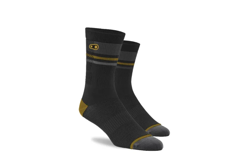 Crankbrothers ICON MTB Socks Black Gold Lrg/XL