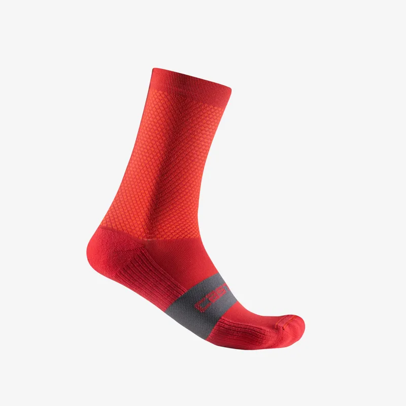 Castelli Espresso 15 Socks In Rich Red