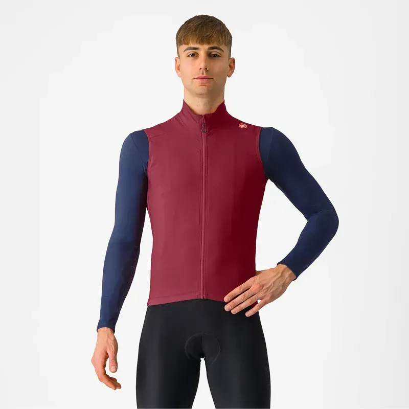 Castelli Espresso Men's Vest In Deep Bordeaux