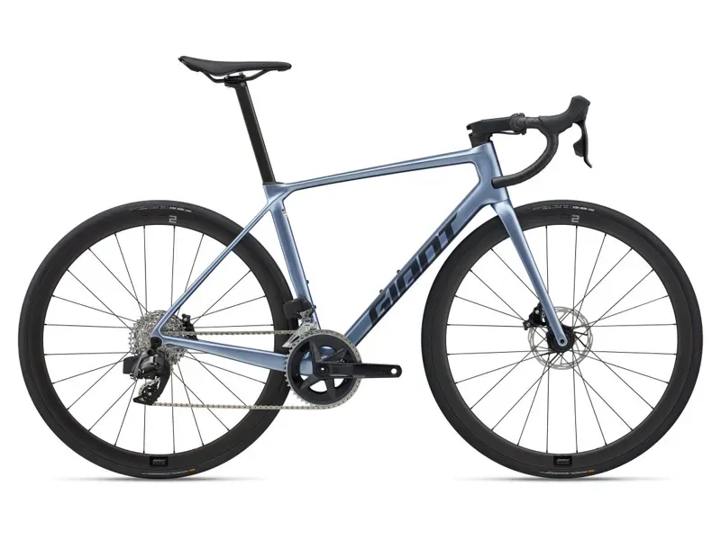 Giant TCR Advanced 0-AXS Road Bike In Gloss Frost Silver/Cold Iron