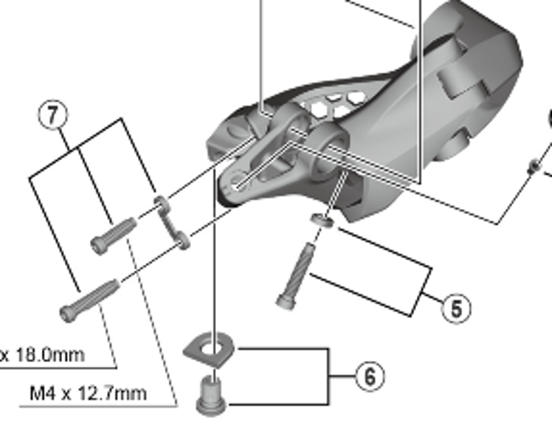 SHIMANO RD-R8000 cable fixing bolt and plate